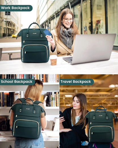 Wasserdichter Damen Rucksack 15,6 Zoll USB-Ladeanschluss