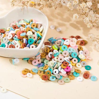 RUBY 4200 Stück 6mm Heishi Perlen Clay DIY Set für Schmuckherstellung in 12 Farben