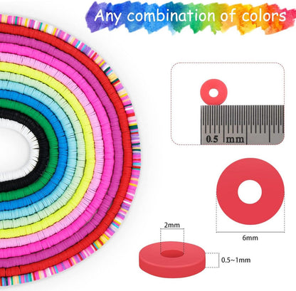 4200er Set Heishi Clay Perlen 6mm DIY Schmuck Bastelset bunt