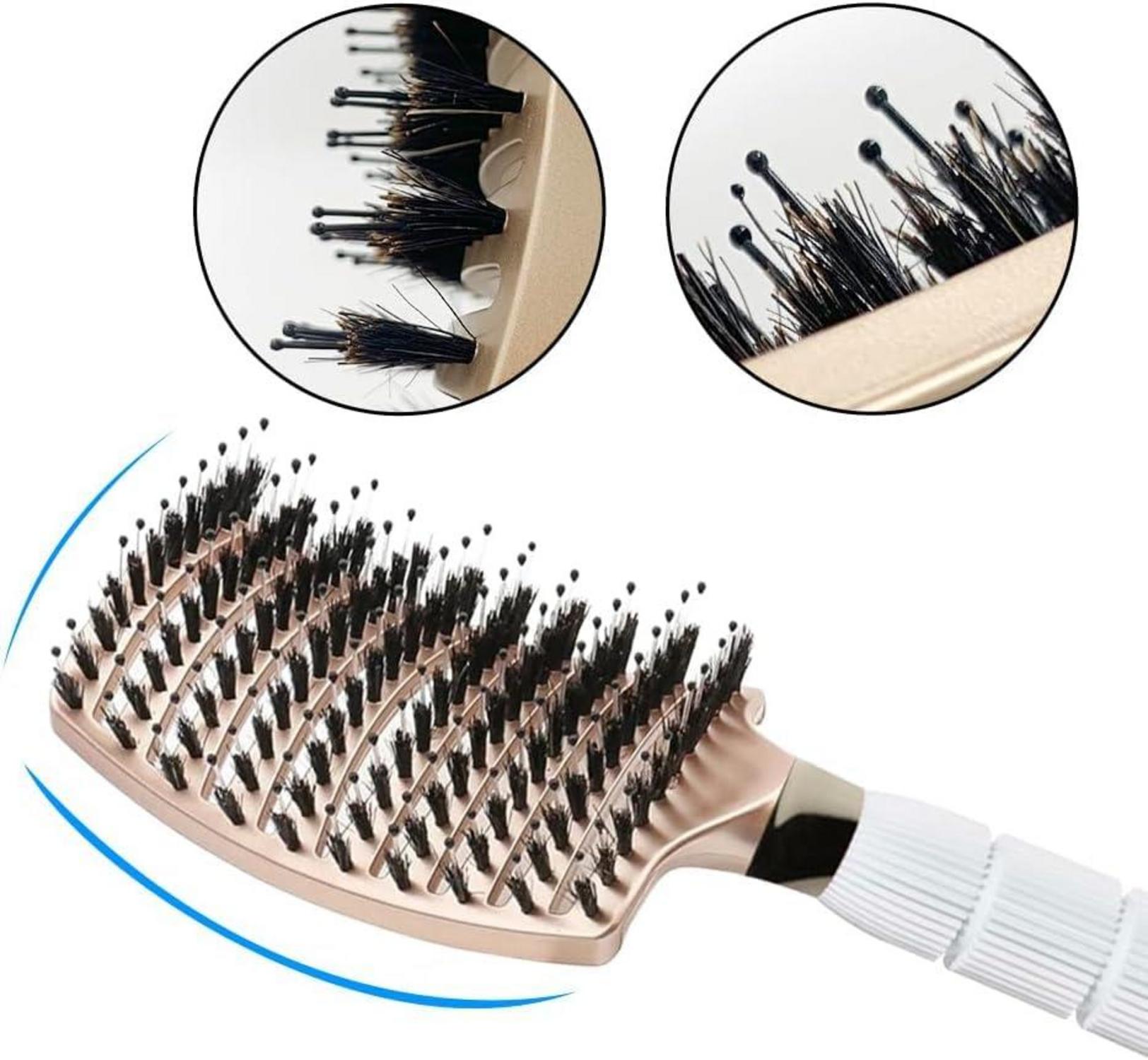Runde Haarbürste Set Föhnen Glattes Haarstyling Keramik Ion Wildschweinborsten