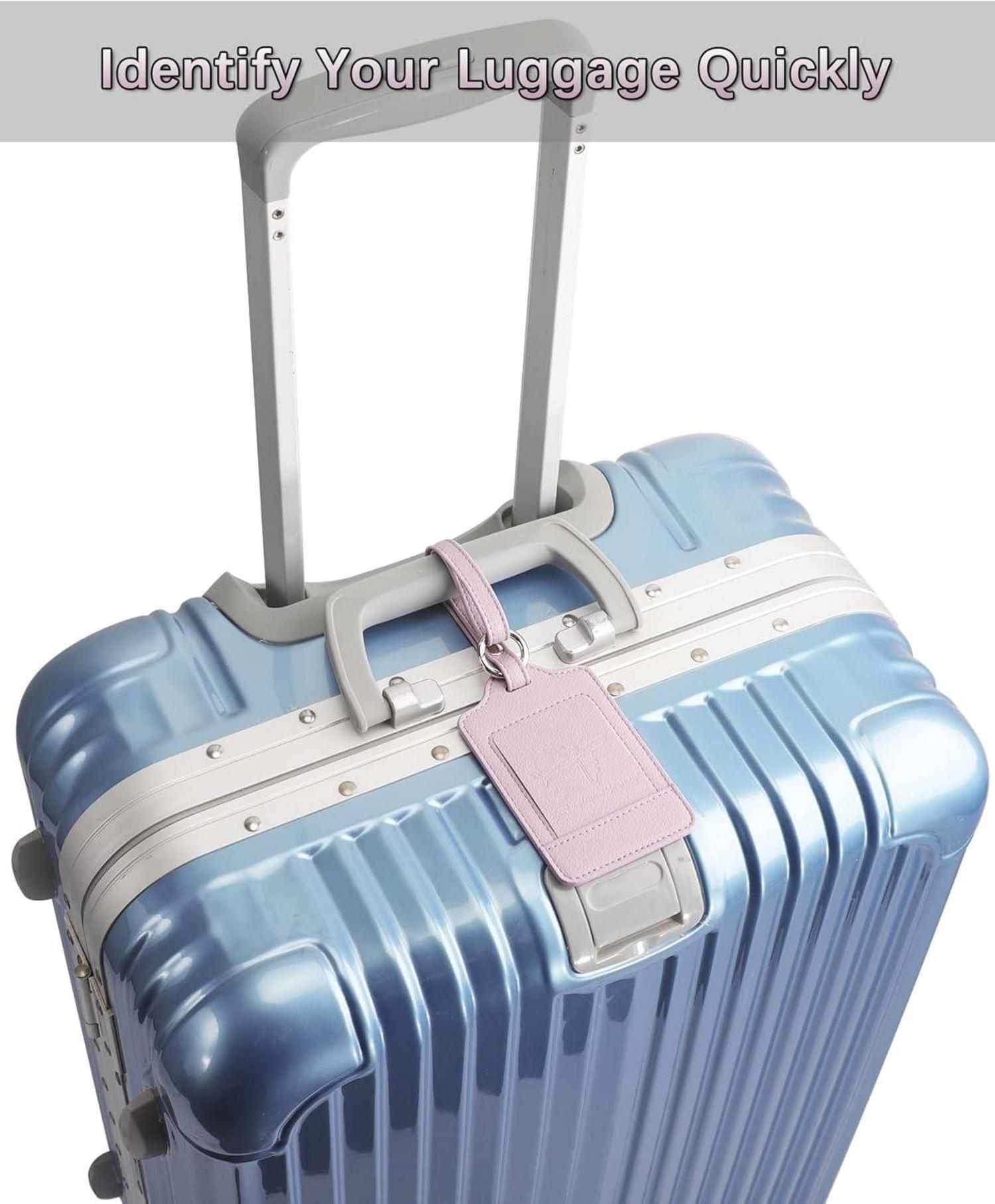 3er Pack Kofferanhänger PU Leder Flugreise | Adressschild