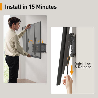 TV Wandhalterung 37-82 Zoll Neigbar, Flach 37mm, bis 45kg, VESA