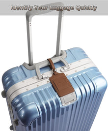 Teskyer Kofferanhänger 3er Pack PU Leder Flugreise Braun