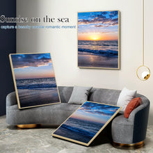 Moderne Sonnenuntergang Strand Leinwandbilder Holz Rahmen