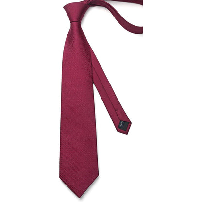 Krawatten- und Einstecktuch-Set Herren Burgund 8,5cm