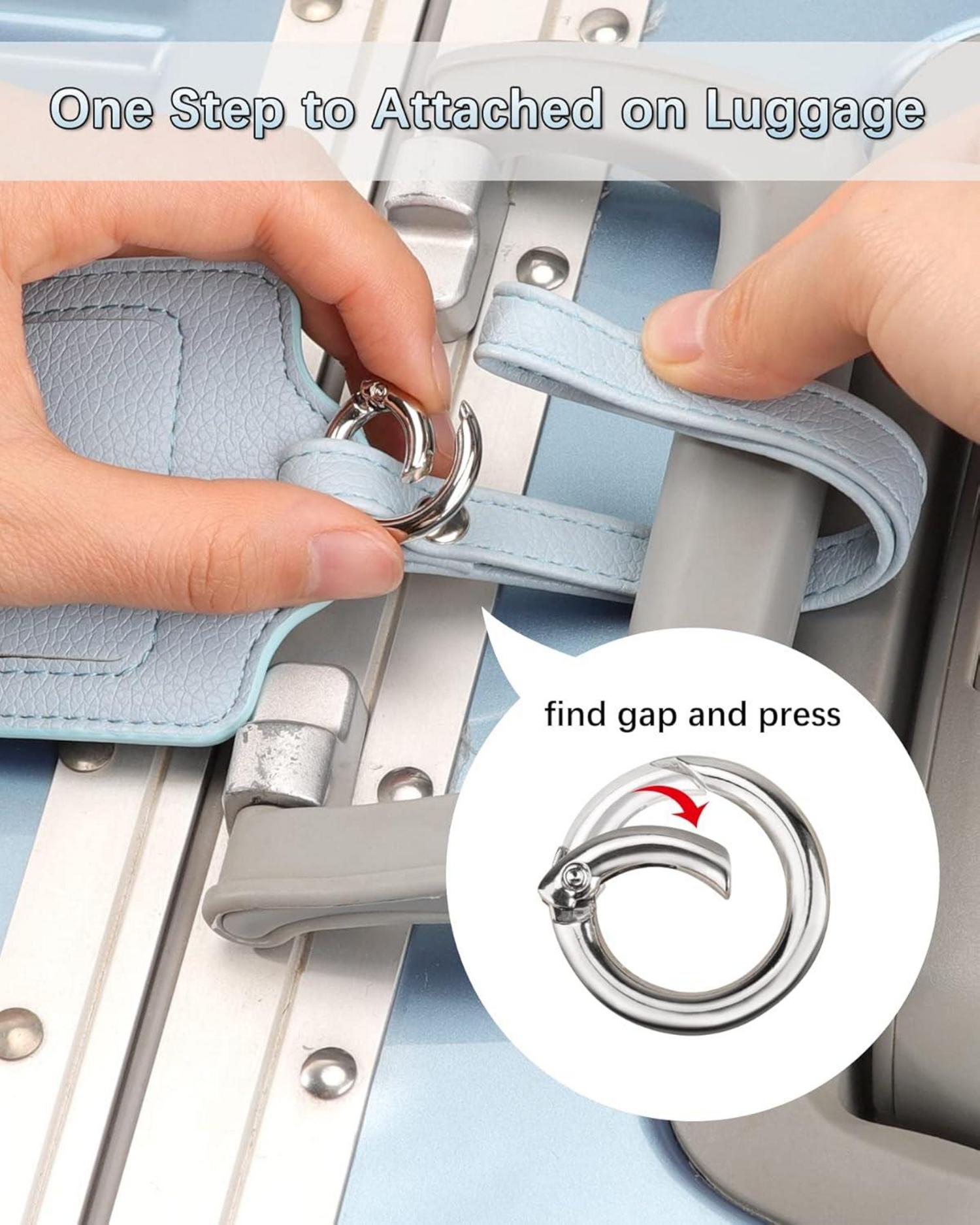 3er Set Kofferanhänger PU Leder Flugreise Gepäckanhänger Blau