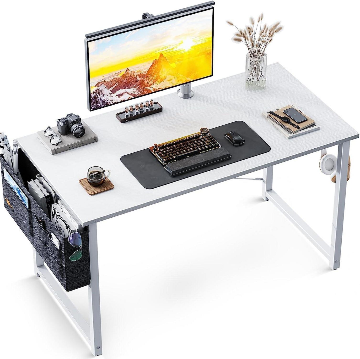 Schreibtisch Weiß 100×48×74cm Computertisch Bürotisch mit Kopfhörer