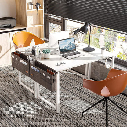 Schreibtisch Weiß 100×48×74cm Computertisch Bürotisch mit Kopfhörer