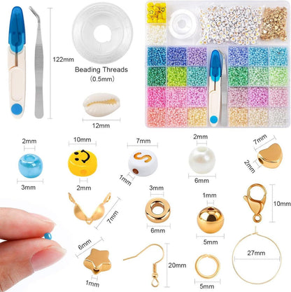 DIY Armband Perlen Set Glasperlen Buchstaben Smiley Kit