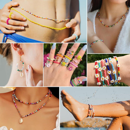 DIY Armband Set 24 Bunte Perlen Glasperlen Buchstaben Smiley