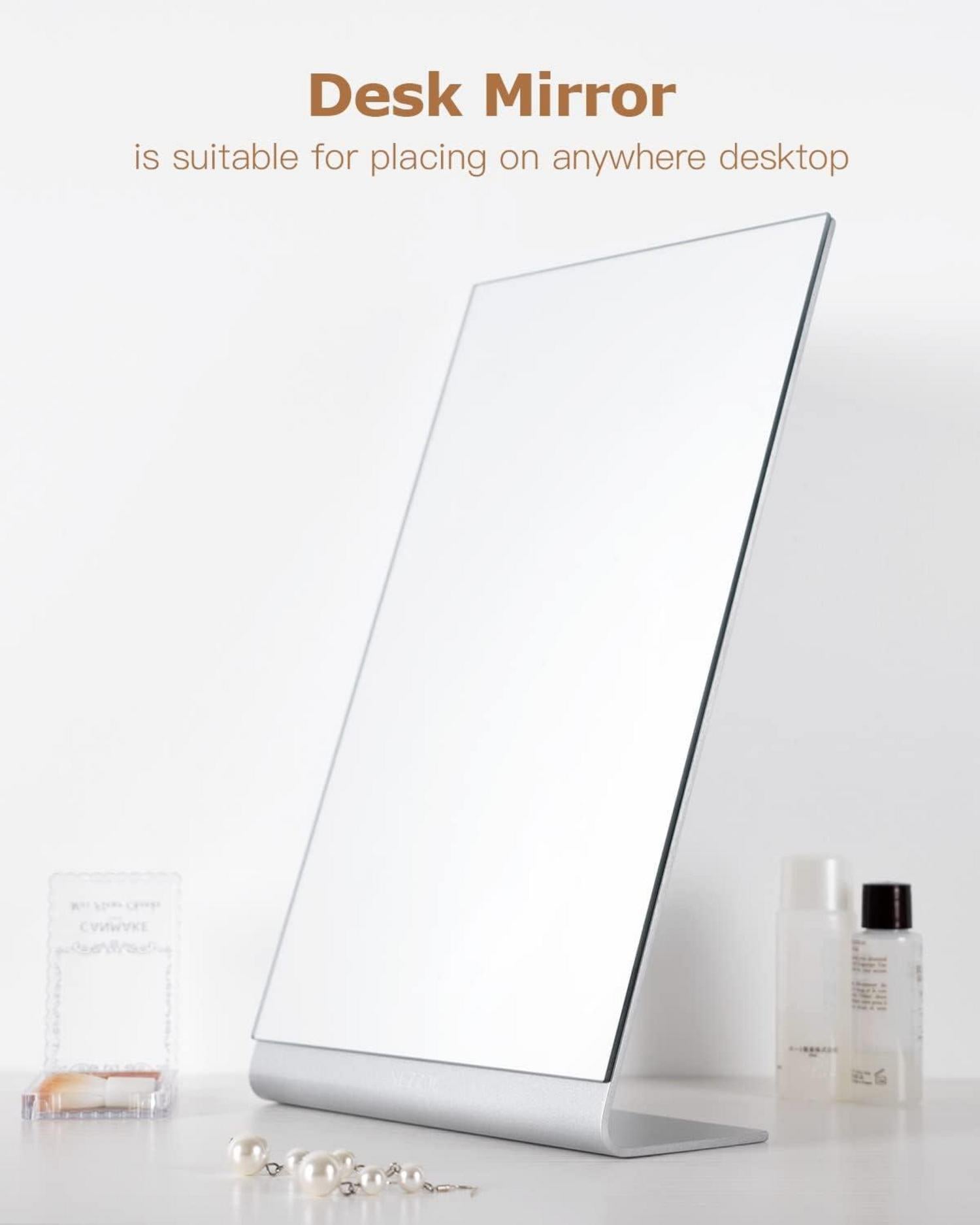 Kosmetikspiegel Make-up Aluminium Tischspiegel 30cm Silber