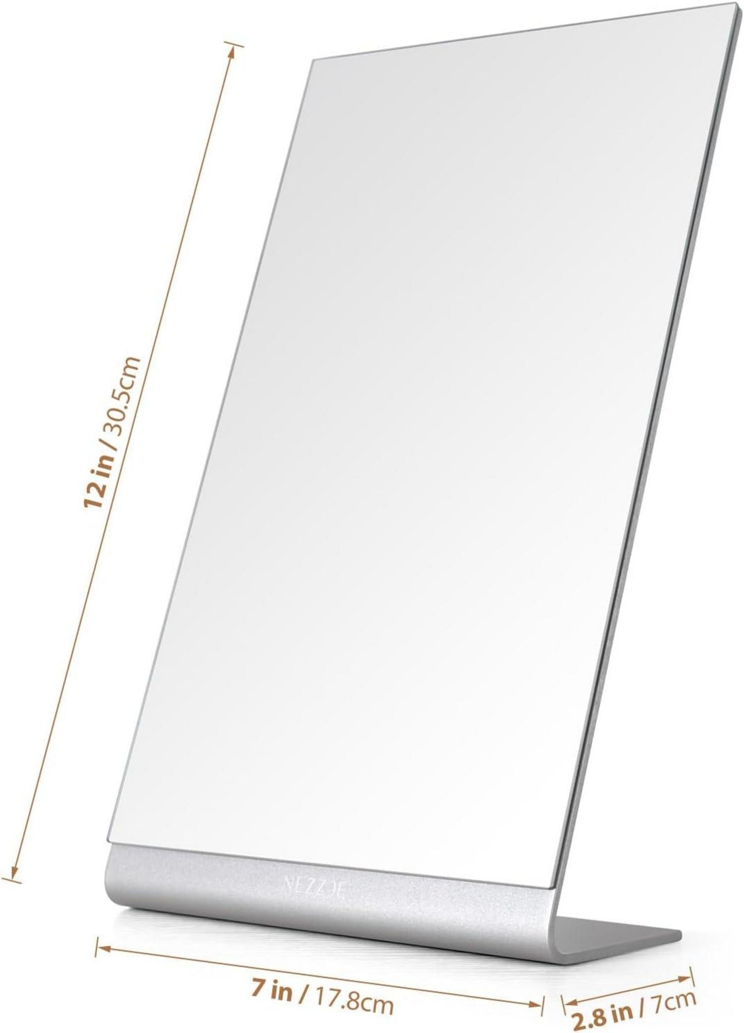 Professioneller Make-up Spiegel Aluminium 30cm Tischspiegel Silber