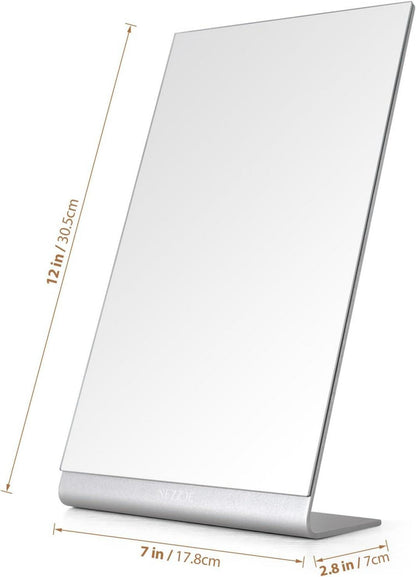 Professioneller Make-up Spiegel Aluminium 30cm Tischspiegel Silber