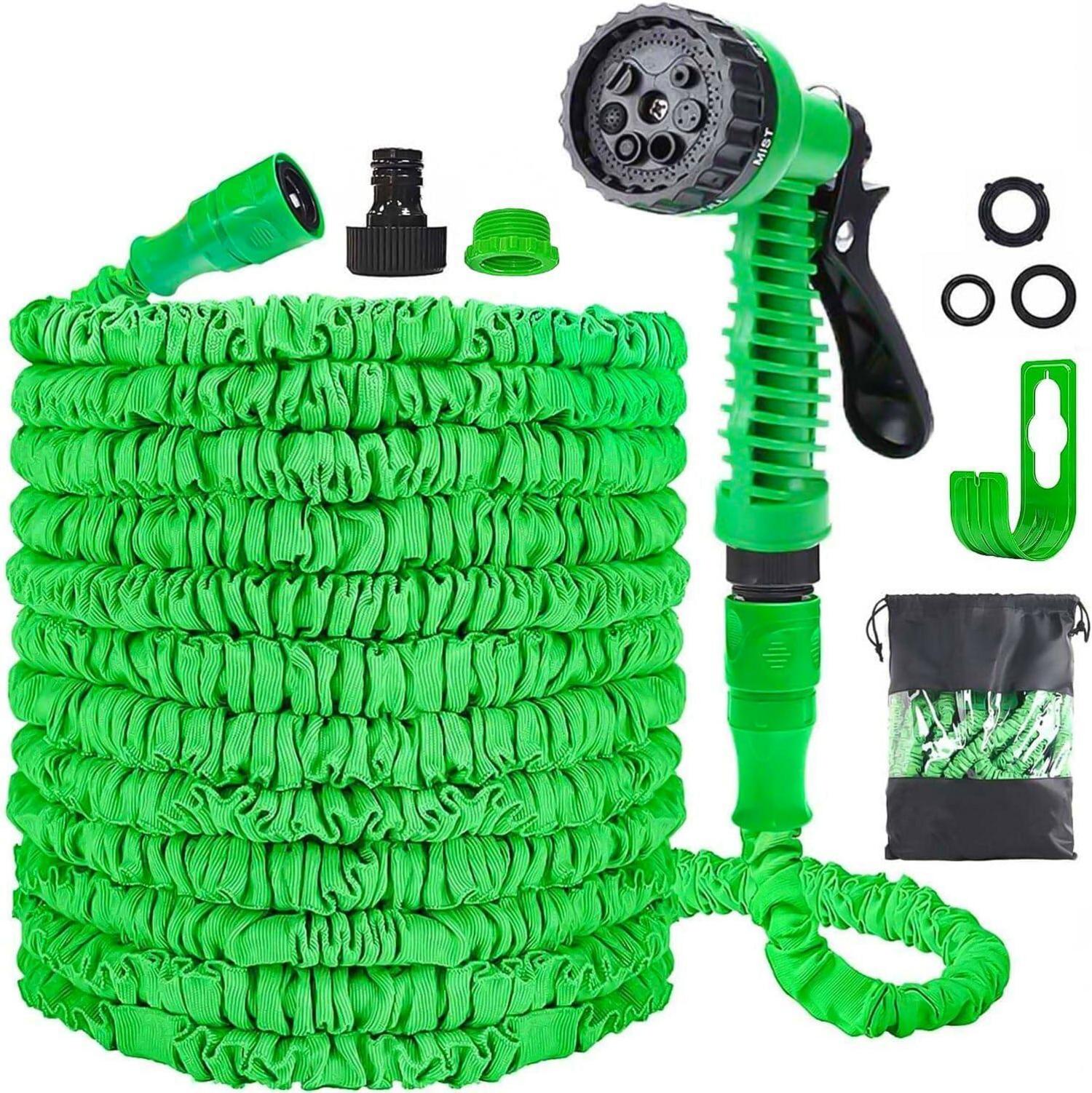 Flexibler Gartenschlauch mit 7 Funktionen 30m - Grün