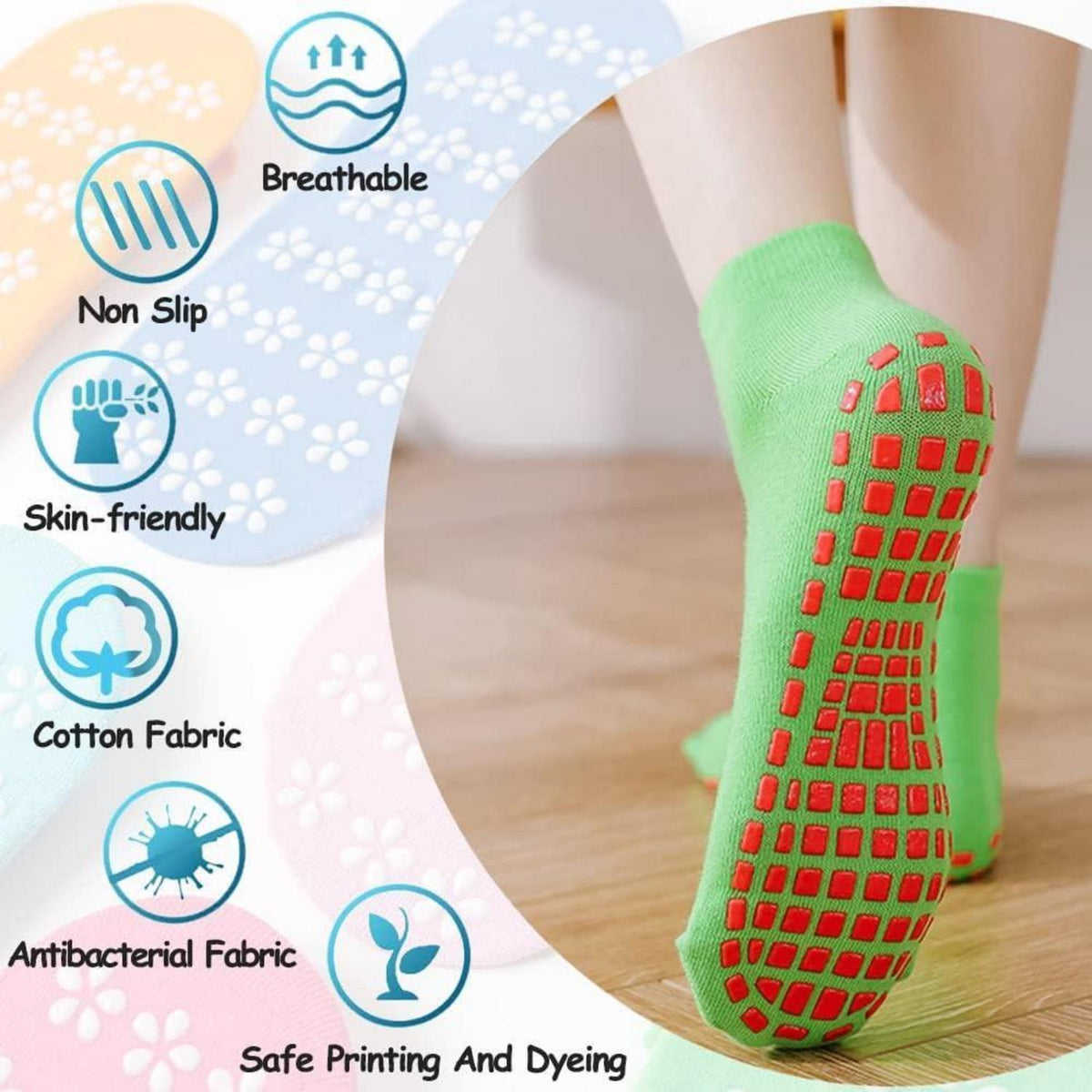 10 Paar Damen Yoga Socken Anti-Rutsch Baumwolle 35-42