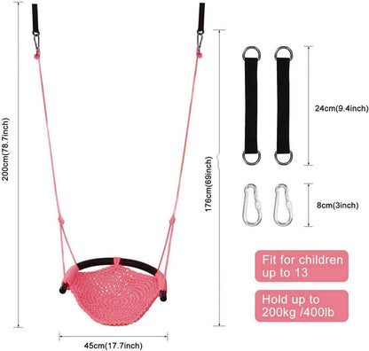Kinder Schaukelsitz Outdoor Höhenverstellbar Atmungsaktiv Rosa