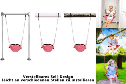 Kinder Schaukel Outdoor Bequem Atmungsaktiv Höhenverstellbar Rosa