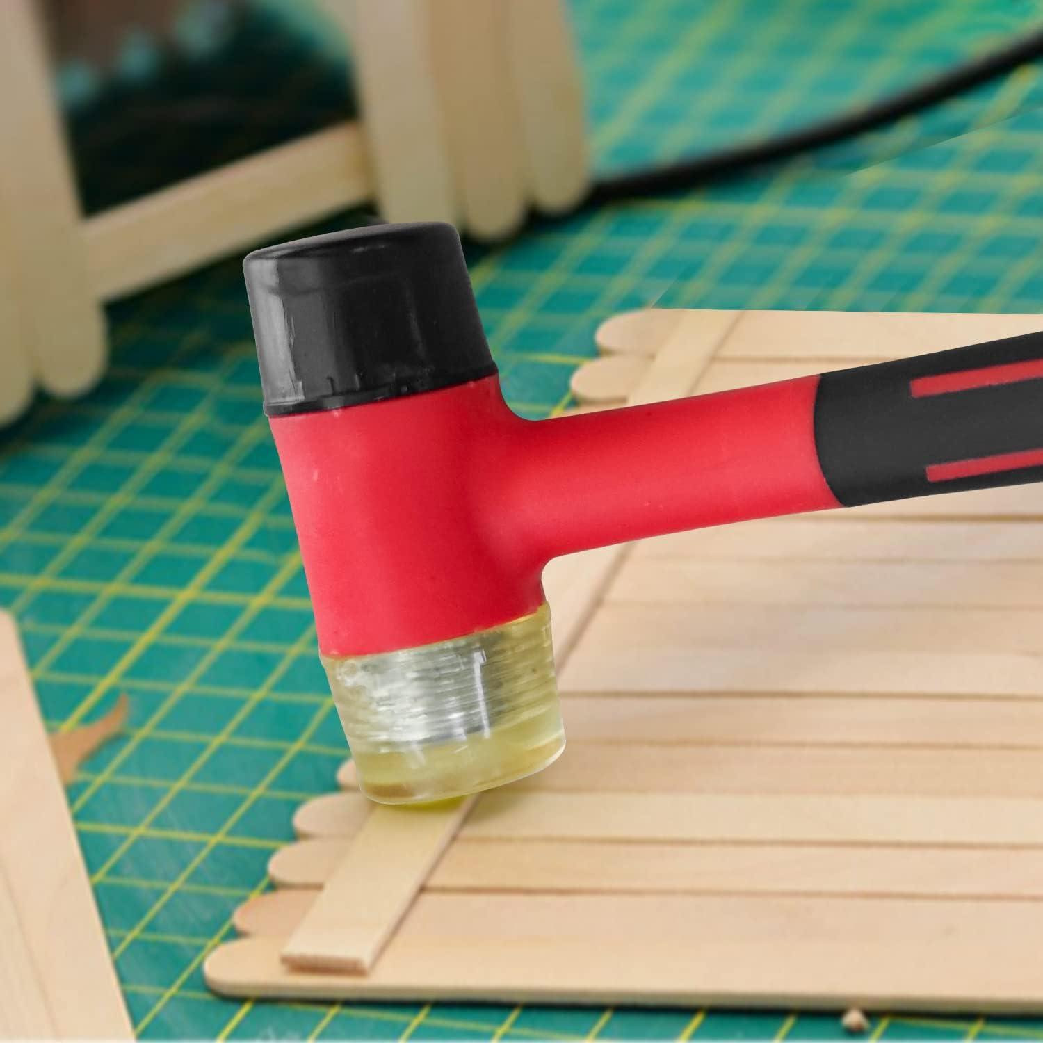 HOUSERAN Gummihammer Doppelkopf Mini Schonhammer Leder Holz Schmuck