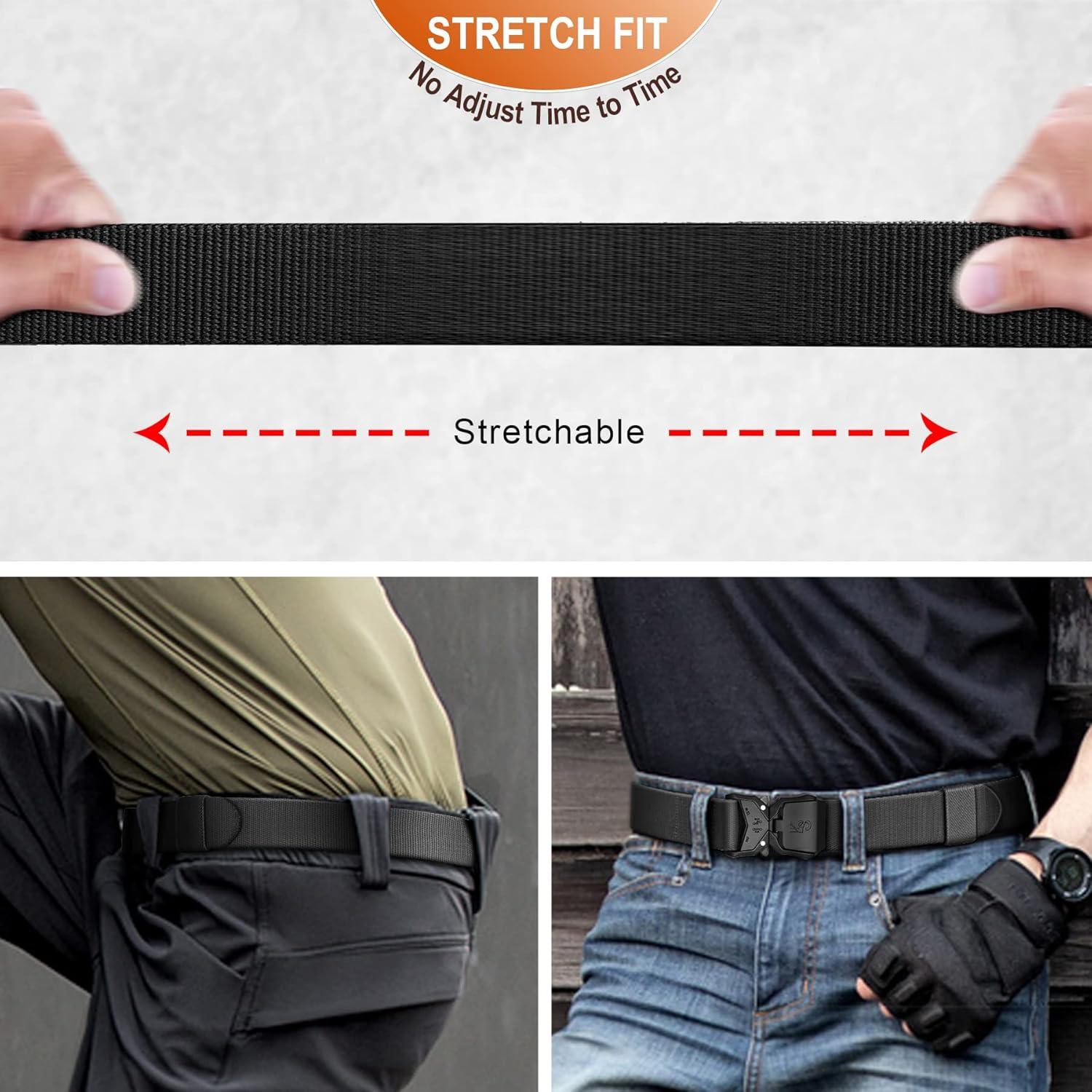 Taktischer Gürtel für Herren 2er Set - Militär Gürtel mit Schnellverschluss Metallschnalle