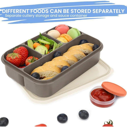 Bugucat Lunchbox Kinder Bentobox mit Fächern 1300ML 3 Stücke
