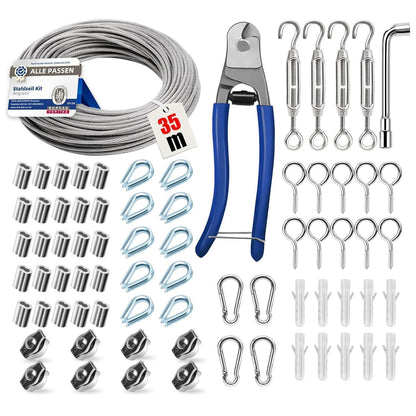 Wohnwagen Zubehör 74 Stahlseil Kit 35m Edelstahl Drahtseil