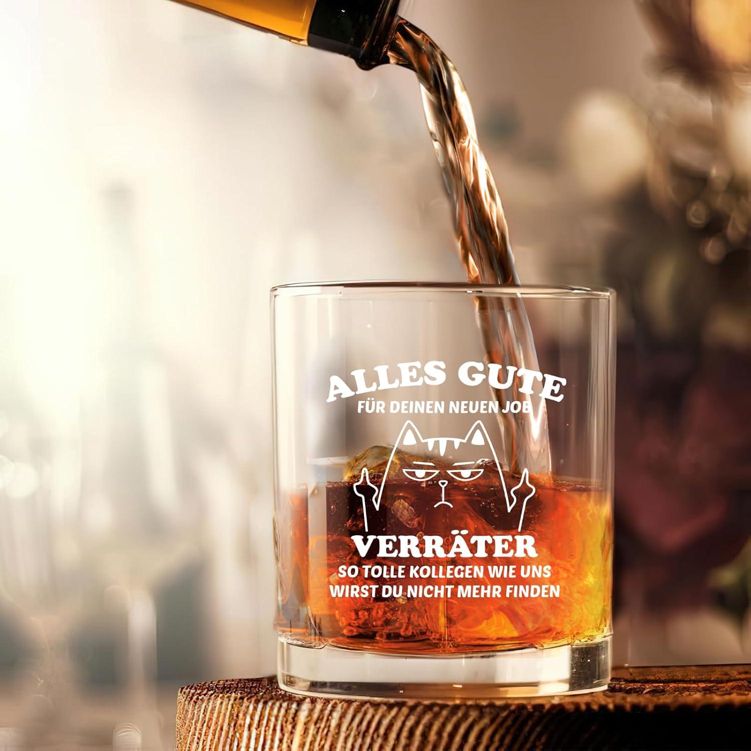 Whiskeyglas Abschiedsgeschenk Kollegen ALLES GUTE Neu Job 300ML