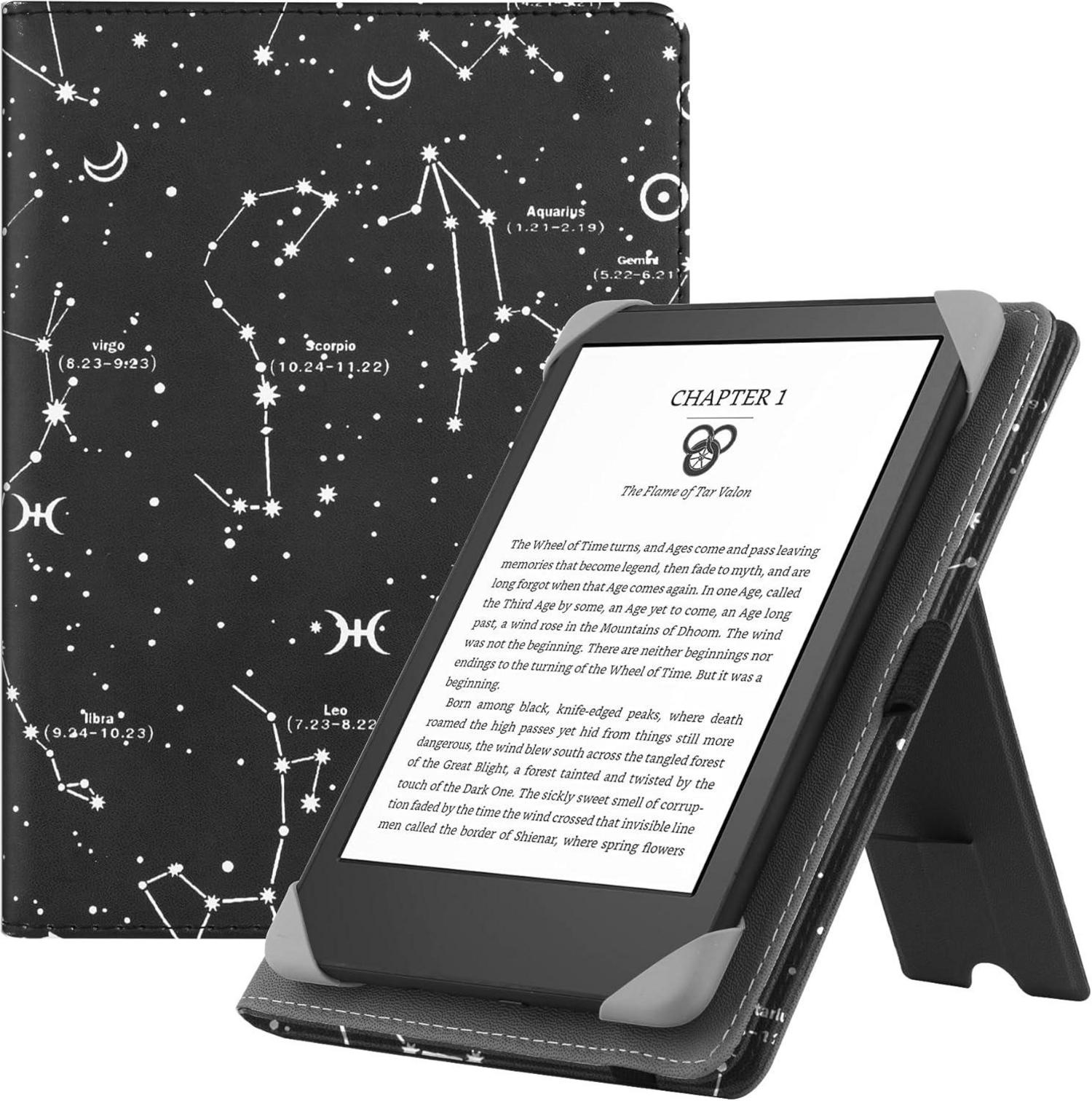 Universal 6 Zoll eReader Hülle mit Ständer und Handschlaufe - PU-Leder