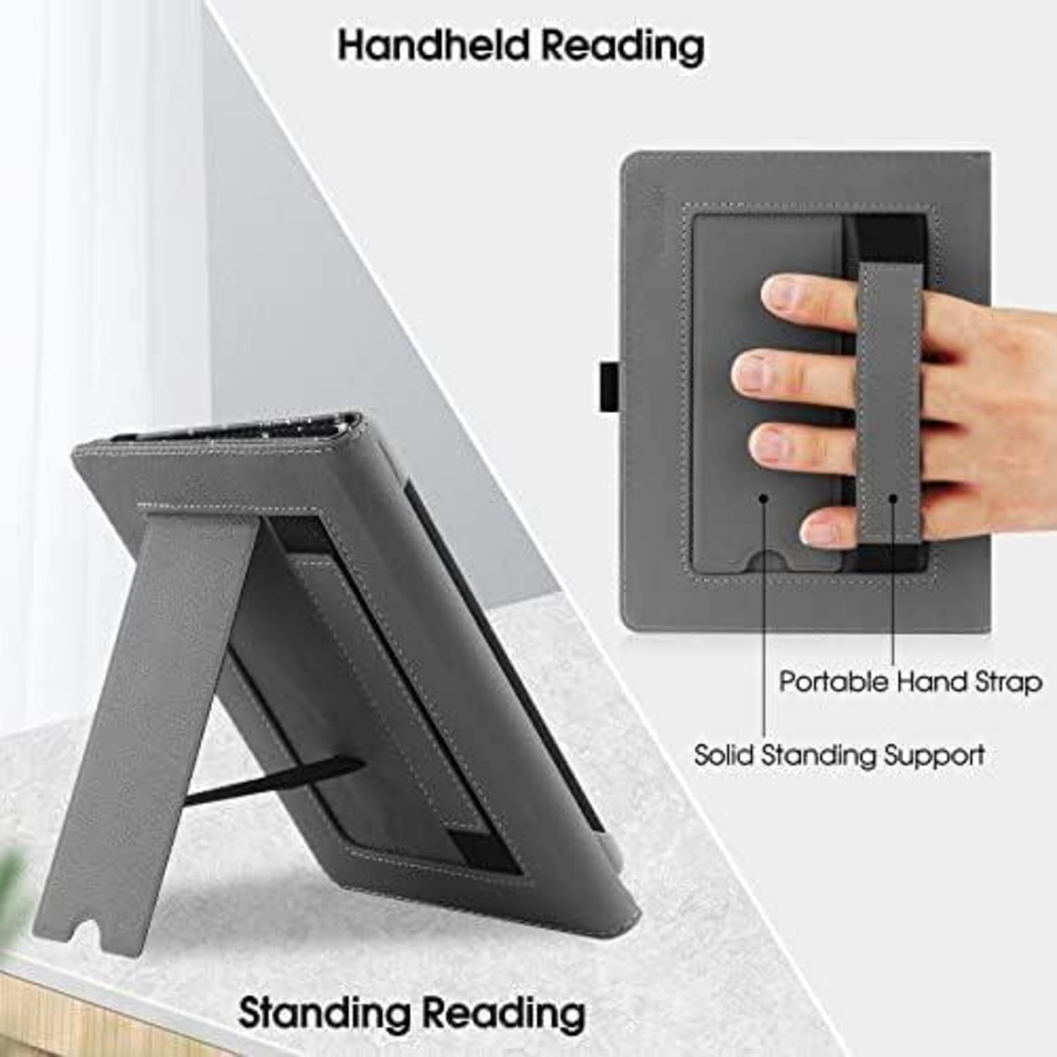 Universal 6 Zoll eReader Hülle mit Ständer und Handschlaufe - PU-Leder