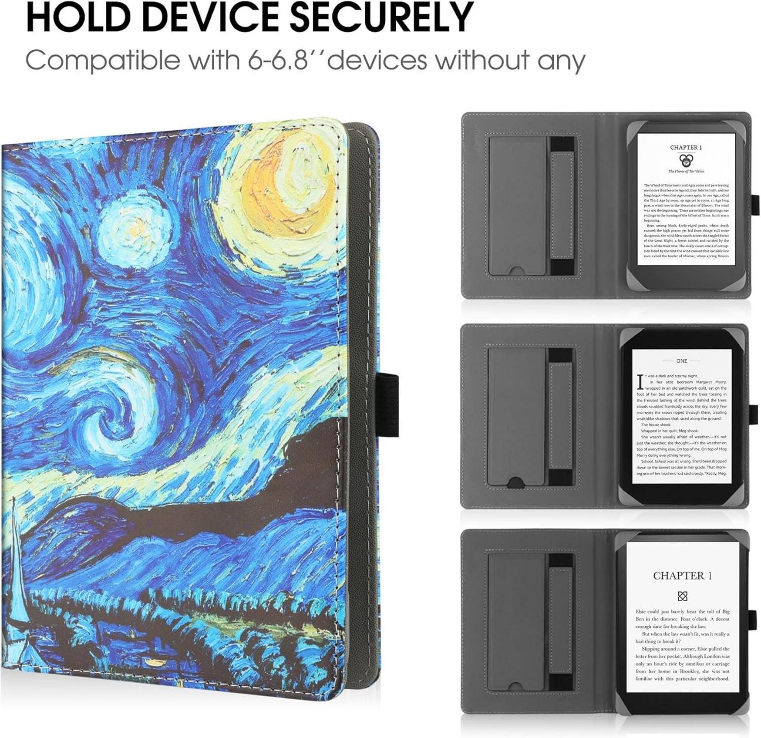 Universal 6 Zoll E-Reader Hülle mit Ständer und Handschlaufe