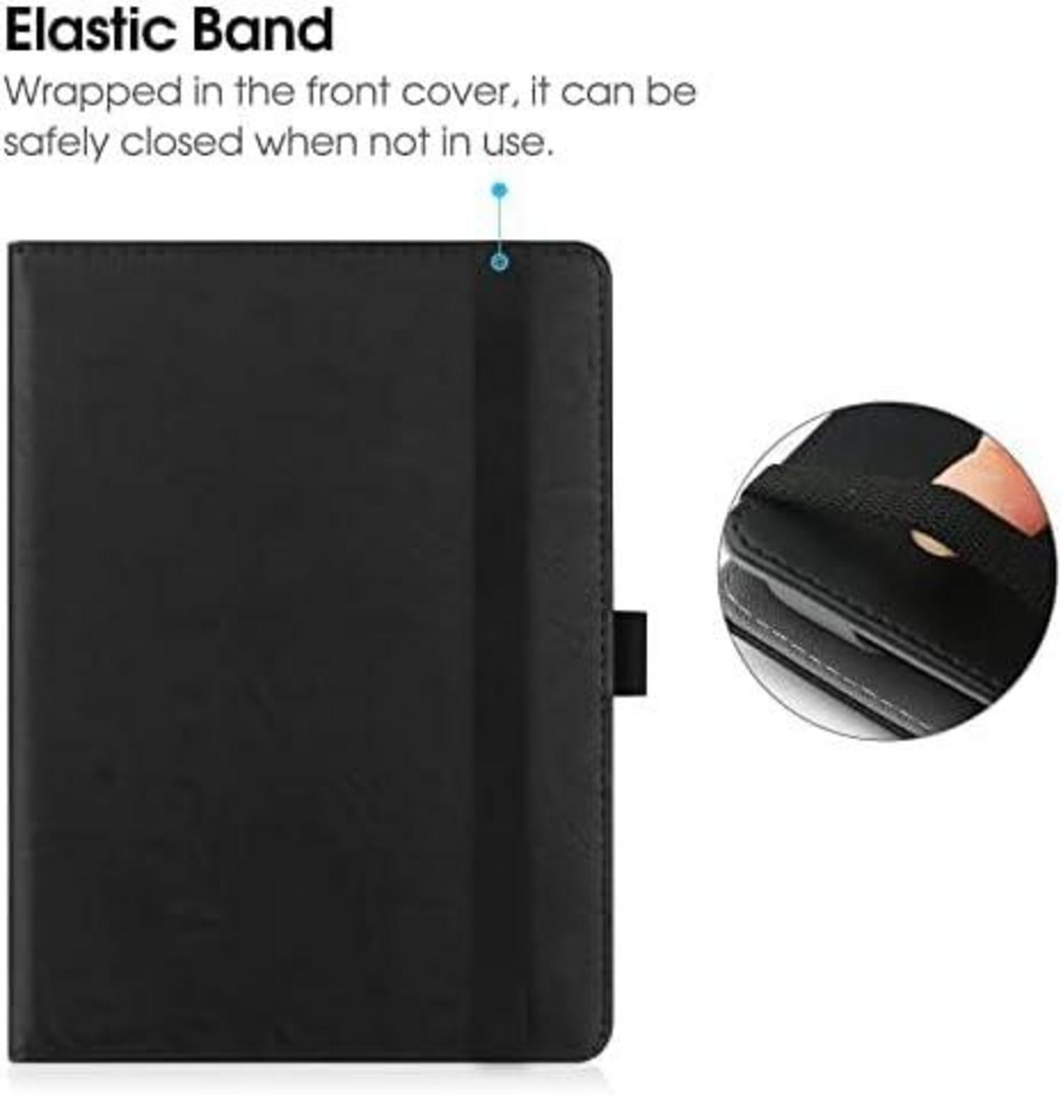 Universale 6 Zoll E-Reader Hülle Folio Ständer mit Handschlaufe Schwarz