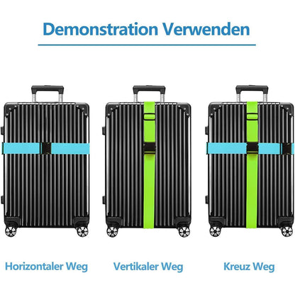 Koffergurte 4er Set mit Adressschild, verstellbar, 4 Farben