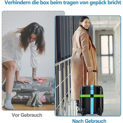 Koffergurte 4er Set mit Adressschild, verstellbar, 4 Farben