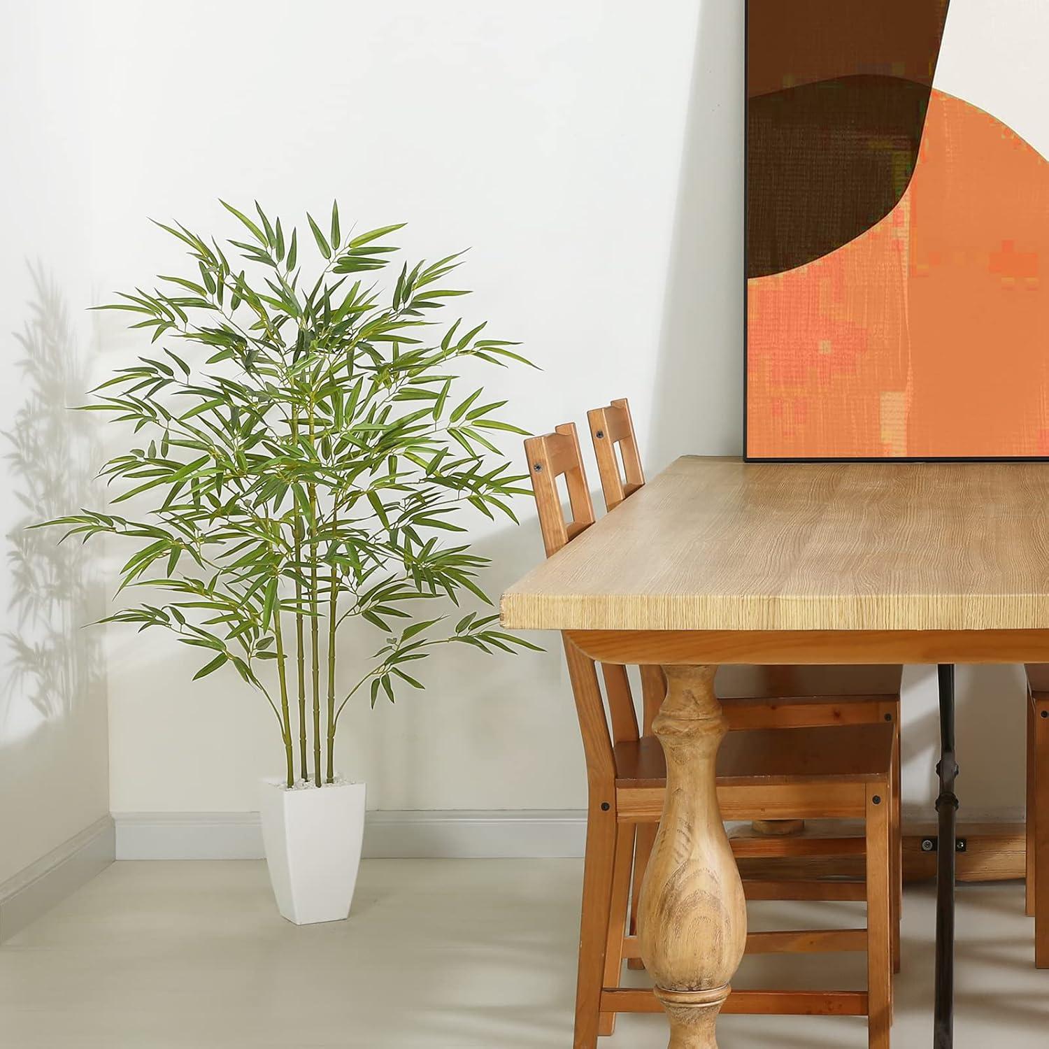 Kunstpflanze Bambus 120 cm Künstliche Pflanze Groß Plastikpflanze Balkon Badezimmer Moderne Deko