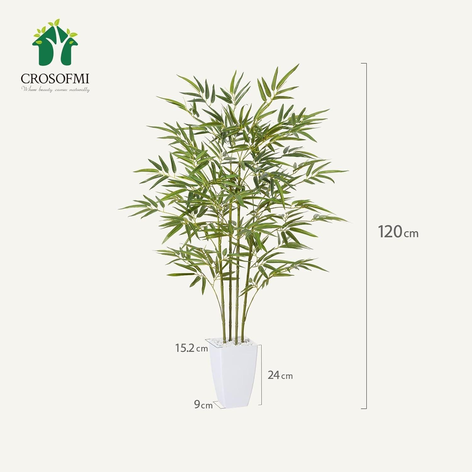 Kunstpflanze Bambus 120cm Groß Künstliche Pflanze Deko Set