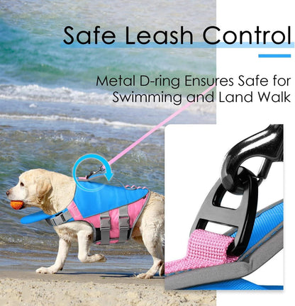 ThinkPet Hund Schwimmweste Rettungsweste Auftrieb Reflektierend Blau