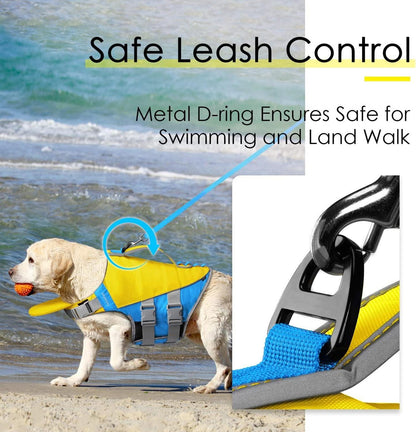 Hund Schwimmweste Rettungsweste Reflektierend Auftrieb Gelb Blau