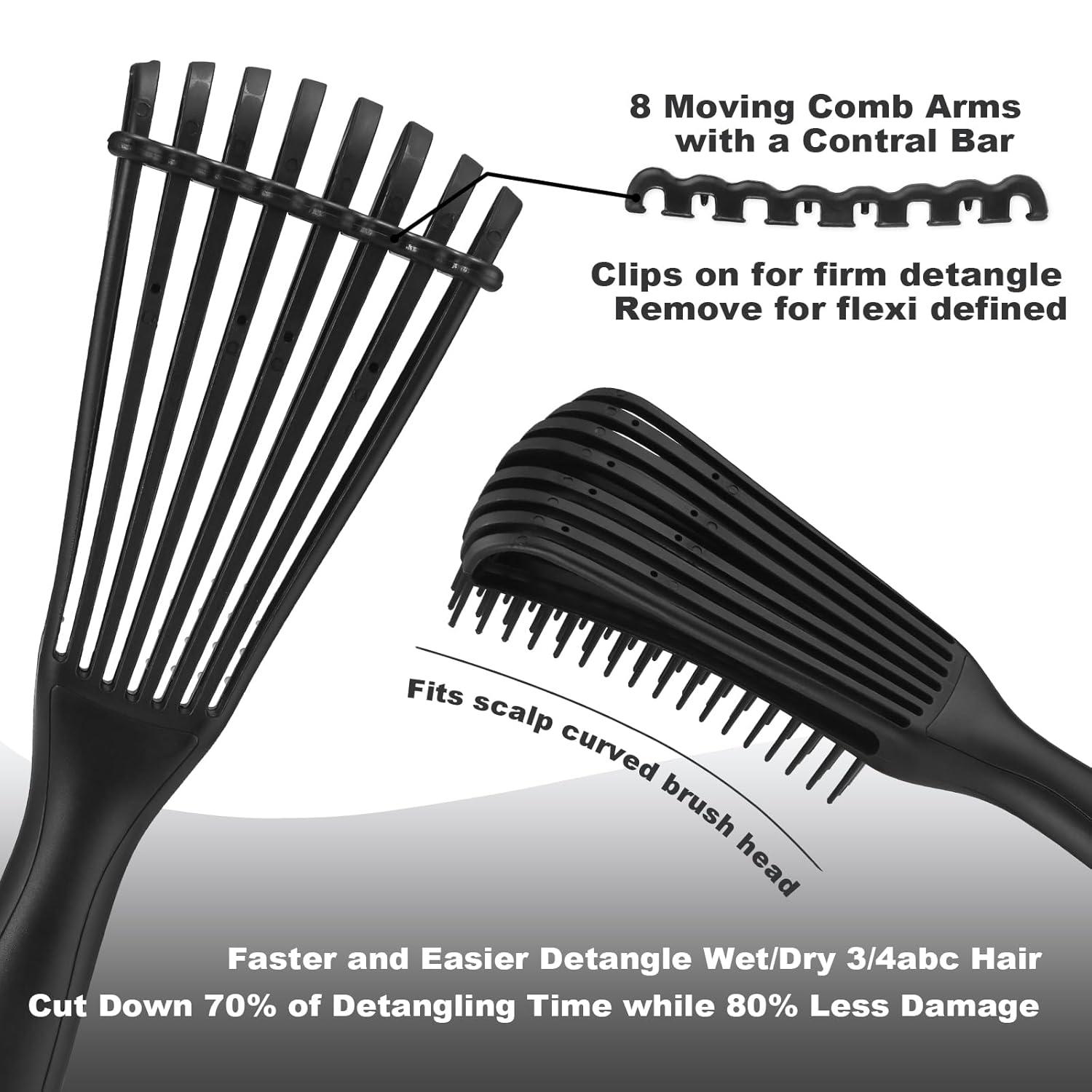 Entwirrbürste Afro Lockiges Naturhaar 3a bis 4c 3er Set