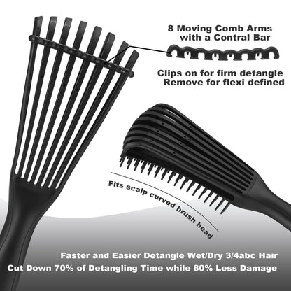 Entwirrbürste Afro Lockiges Naturhaar 3a bis 4c 3er Set