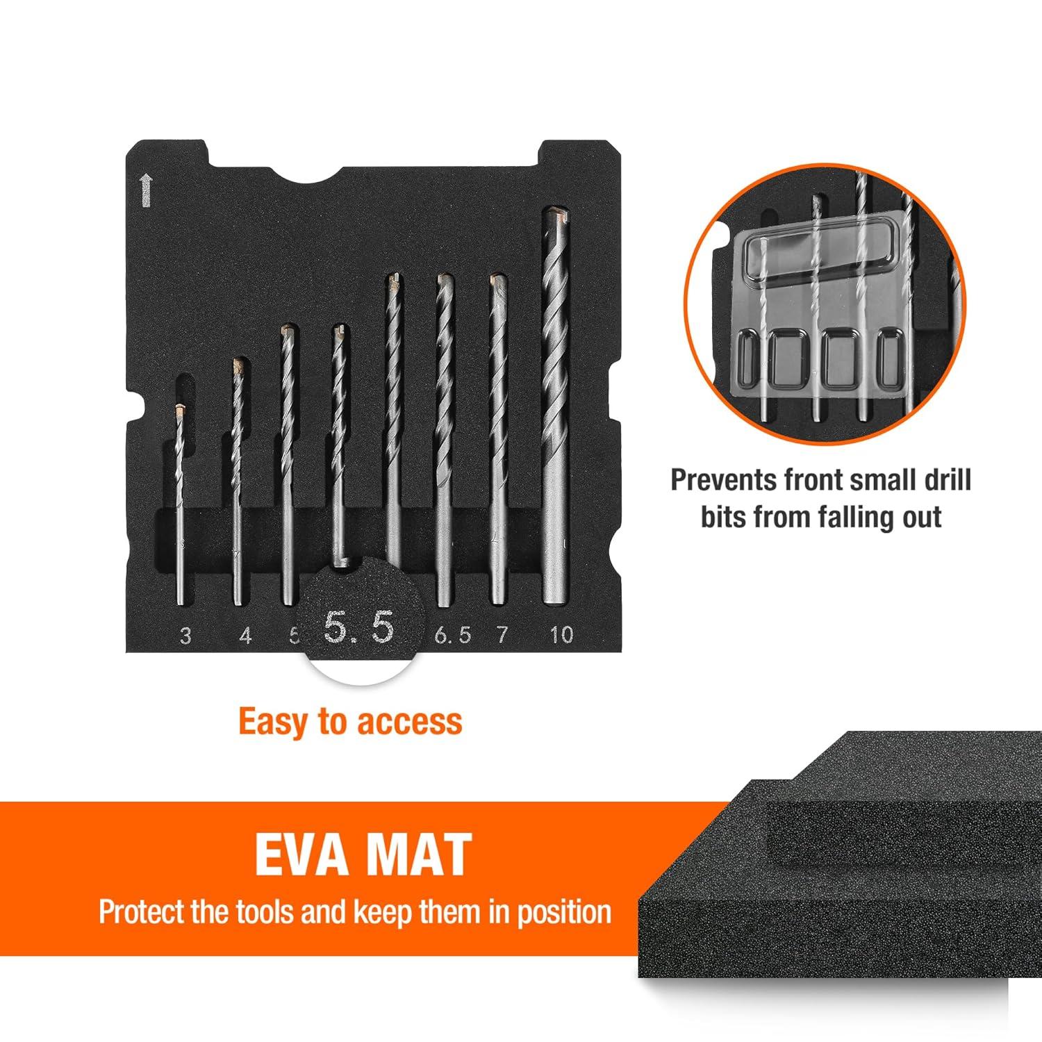 Bohrer und Schrauber Set 55tlg. ValueMax, Elektrowerkzeug-Zubehör Holz, Metall, Beton