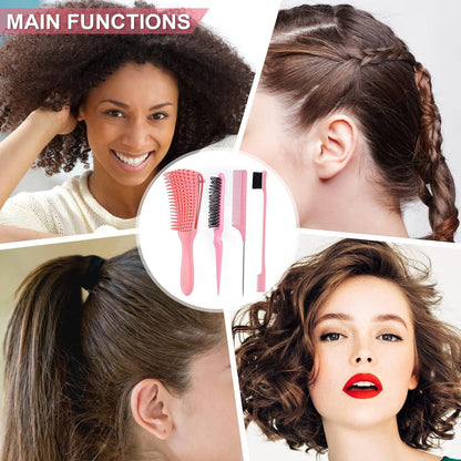 Afro Lockiges Haar Entwirrbürste 3a-4c Haarbürste 3er Set