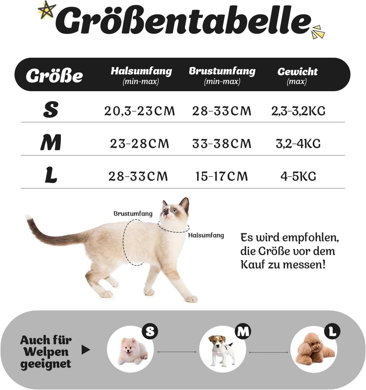 Katzengeschirr ausbruchsicher mit Leine für Katzen Weich und Bequem