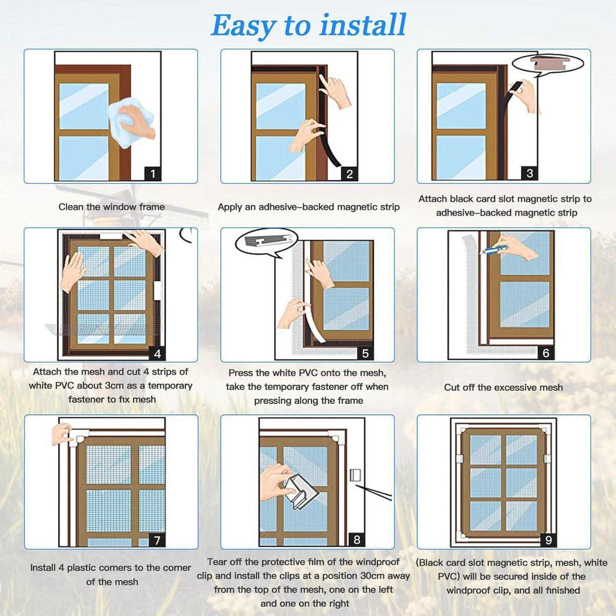Magnetisches Fliegengitter Fenster 130x150cm – DIY & Verstellbar