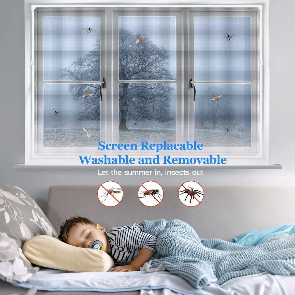 Magnetisches Fliegengitter Fenster 130x150cm – DIY & Verstellbar