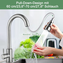 Wasserhahn Küche Ausziehbar 360° Drehbar Edelstahl