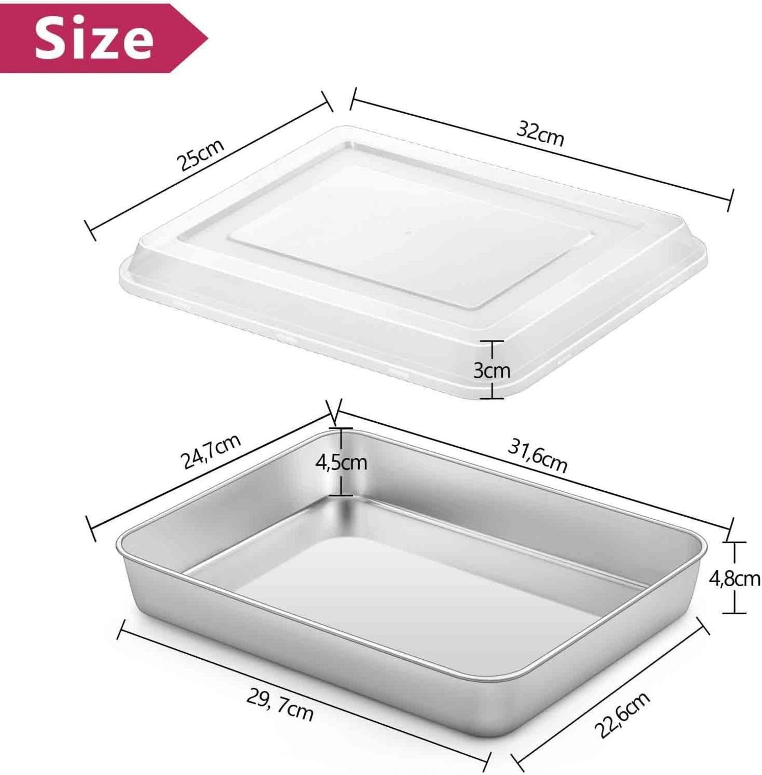 Homikit Edelstahl Backblech mit Luftdichtem Deckel