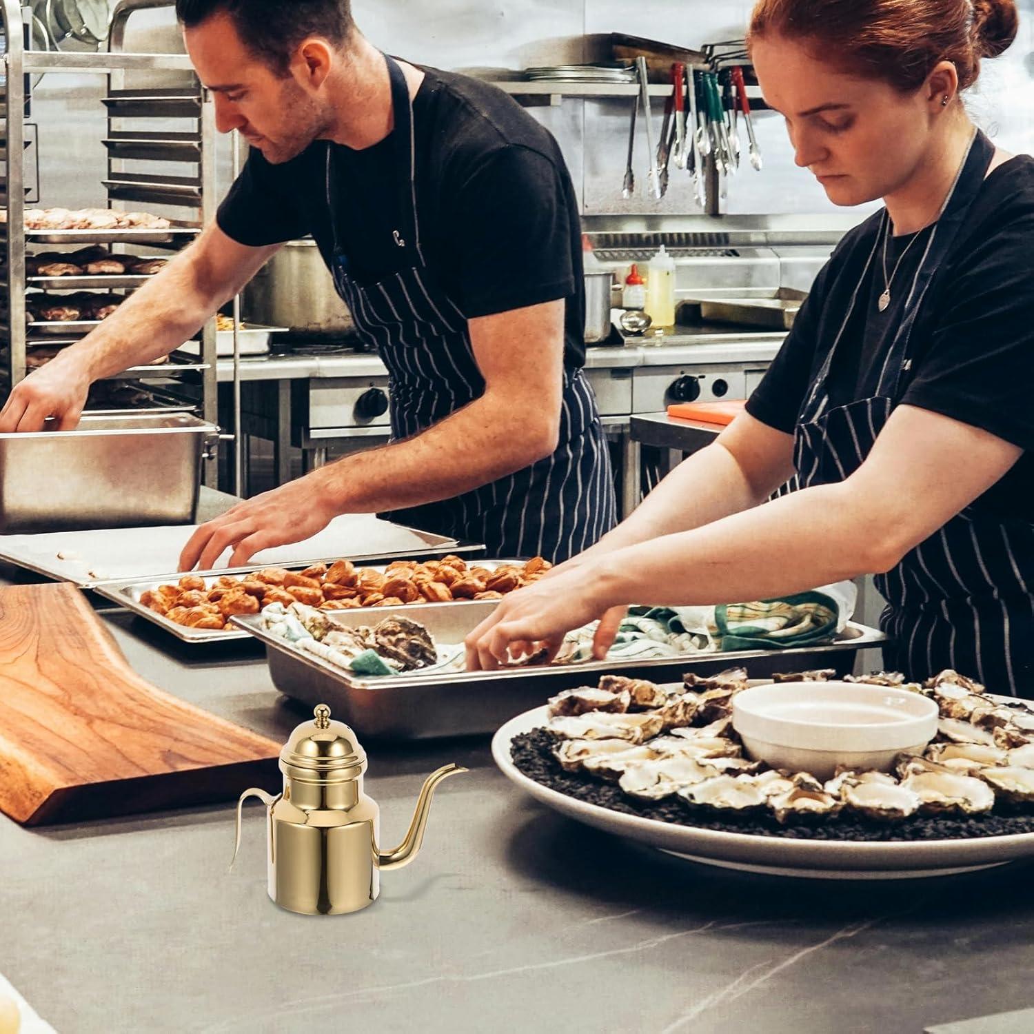 Edelstahl Ölflasche Saucenspender Kochfettabscheider Oil Pourer
