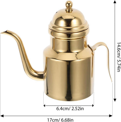 Ölkanne Edelstahl 14.6x9.5x6.4cm für Zuhause - Fettfilter Ölflaschenspender mit Deckel