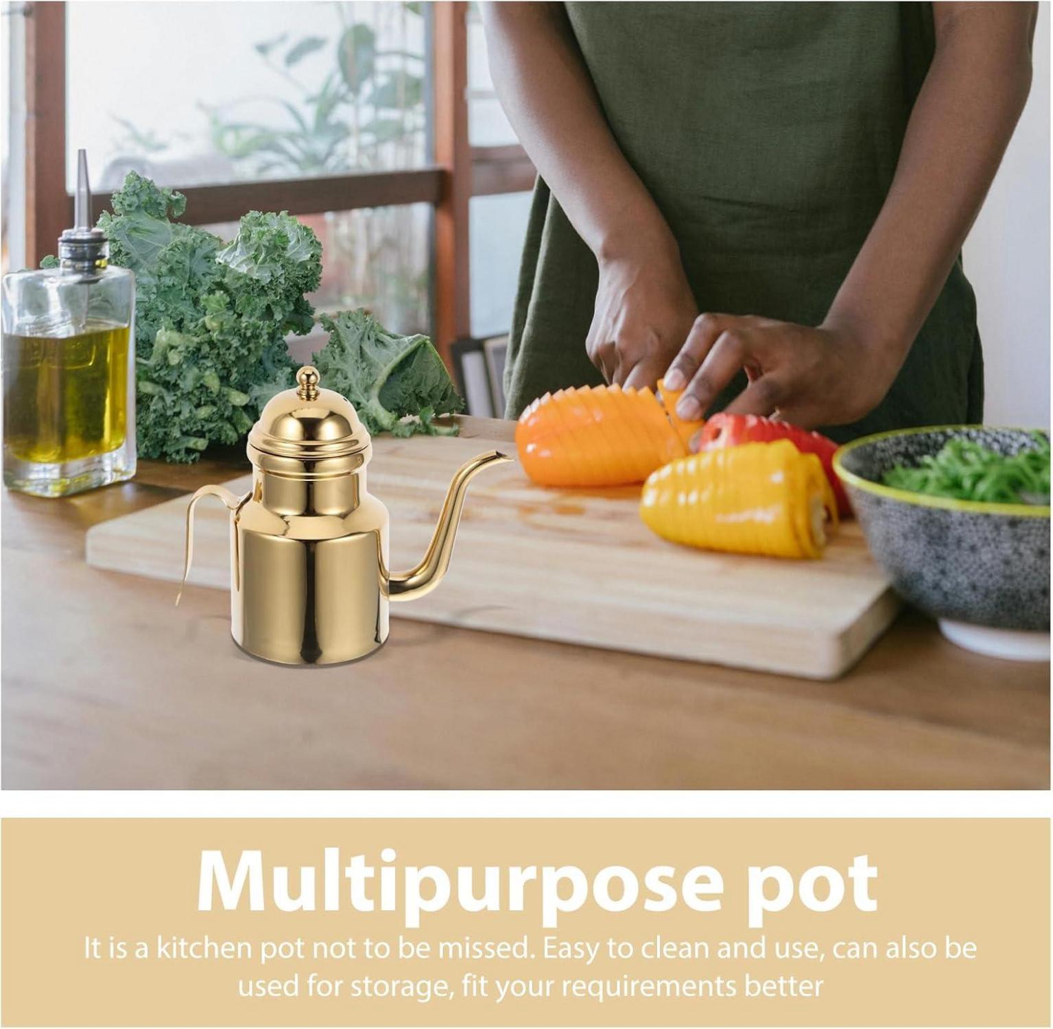 Edelstahl Öltopf Fettfilter Saucenspender 14,6x9,5x6,4cm Home Kitchen