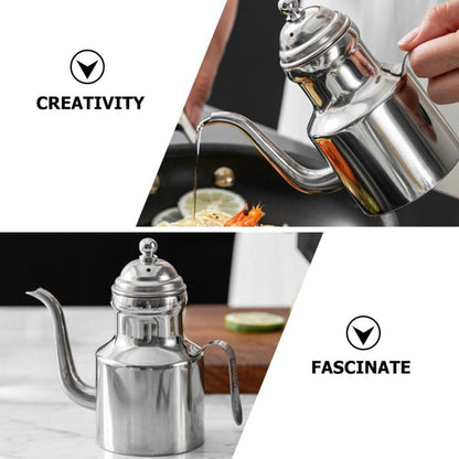 Edelstahl Öltopf Soßenflasche Olivenölspender Küchenbehälter 14.6x9.5x6.4CM