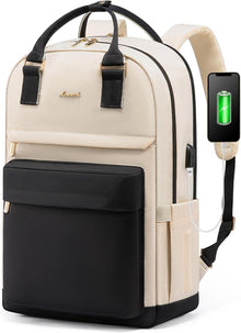 17 Zoll Laptop Rucksack Mädchen Damen Wasserdicht USB Schwarz